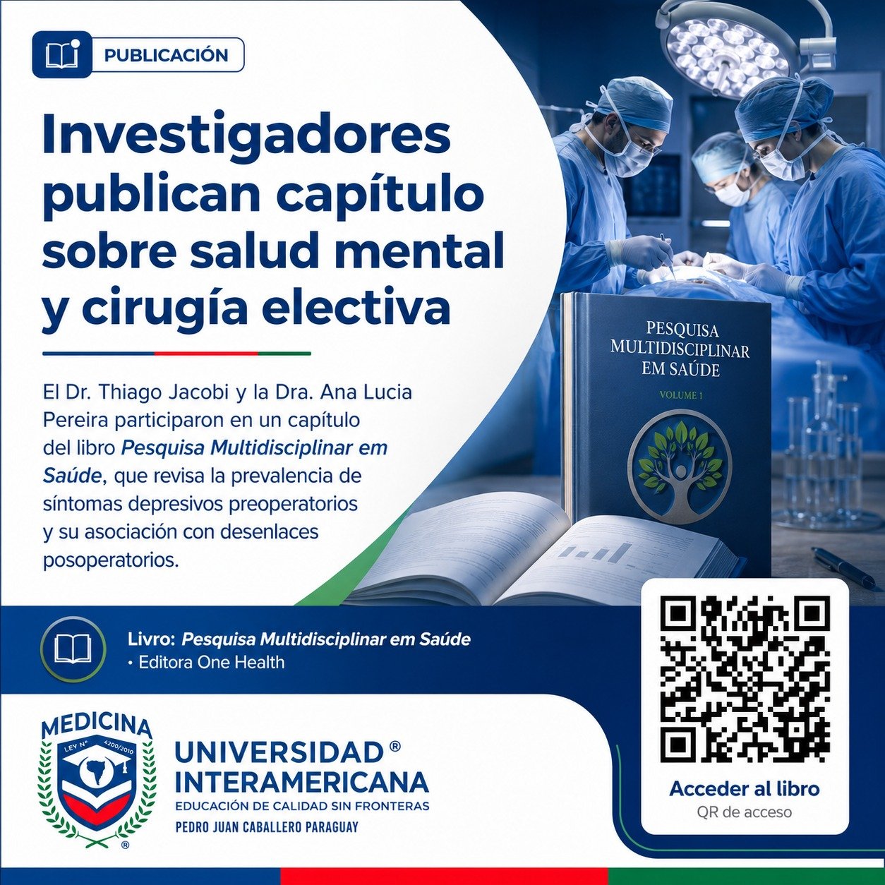 Investigadores de la Universidad Interamericana publican capítulo sobre depresión y recuperación posoperatoria.