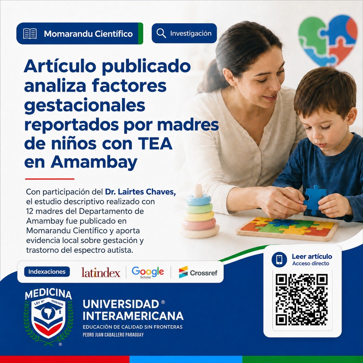 Investigadores de la Interamericana publican estudio con evidencia local sobre gestación y autismo en Amambay