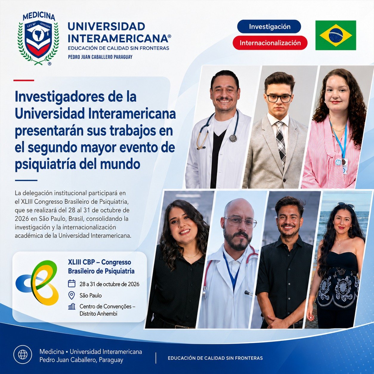 Estudiantes de la Interamericana presentarán sus trabajos de investigación en el segundo mayor evento médico de psiquiatría del mundo